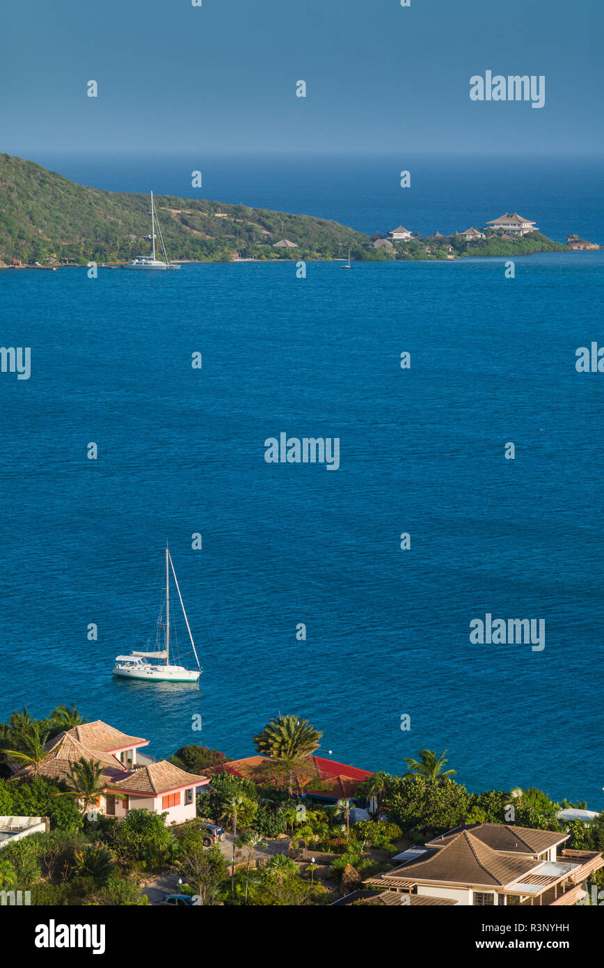 British Virgin Islands, Virgin Gorda. Leverick Bay and North Sound Stock Photo