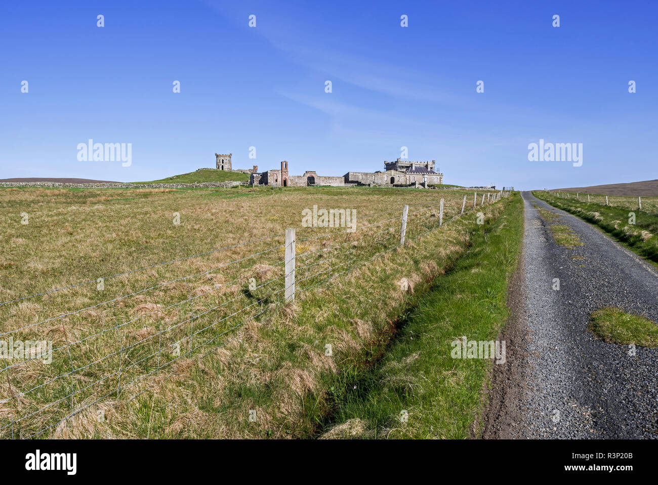 Brough Lodge, 19th-century Gothic mansion on the island Fetlar, Shetland Islands, Scotland, UK Stock Photo