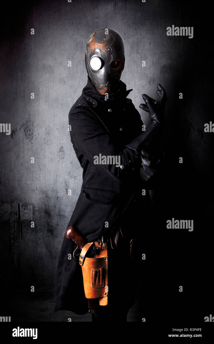 Steampunk man in uniform Stock Photo - Alamy
