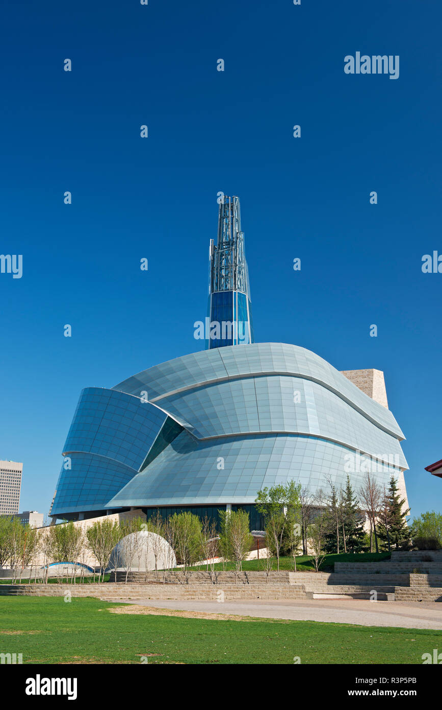 Canada, Manitoba, Winnipeg. Canadian Museum for Human Rights at sunrise ...