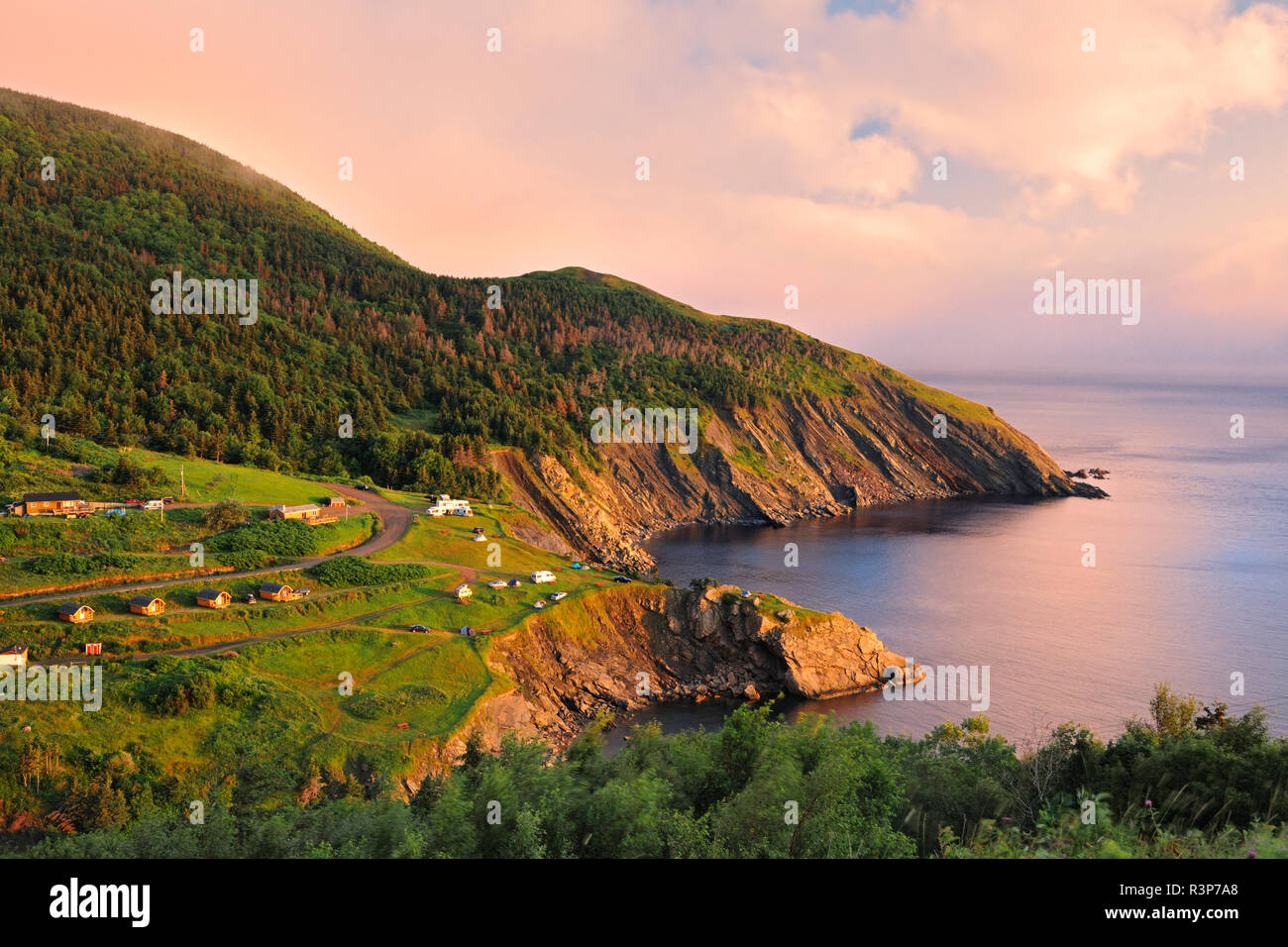 Canada, Nova Scotia, Meat Cove. Sunset on Cape Breton Island. Stock Photo