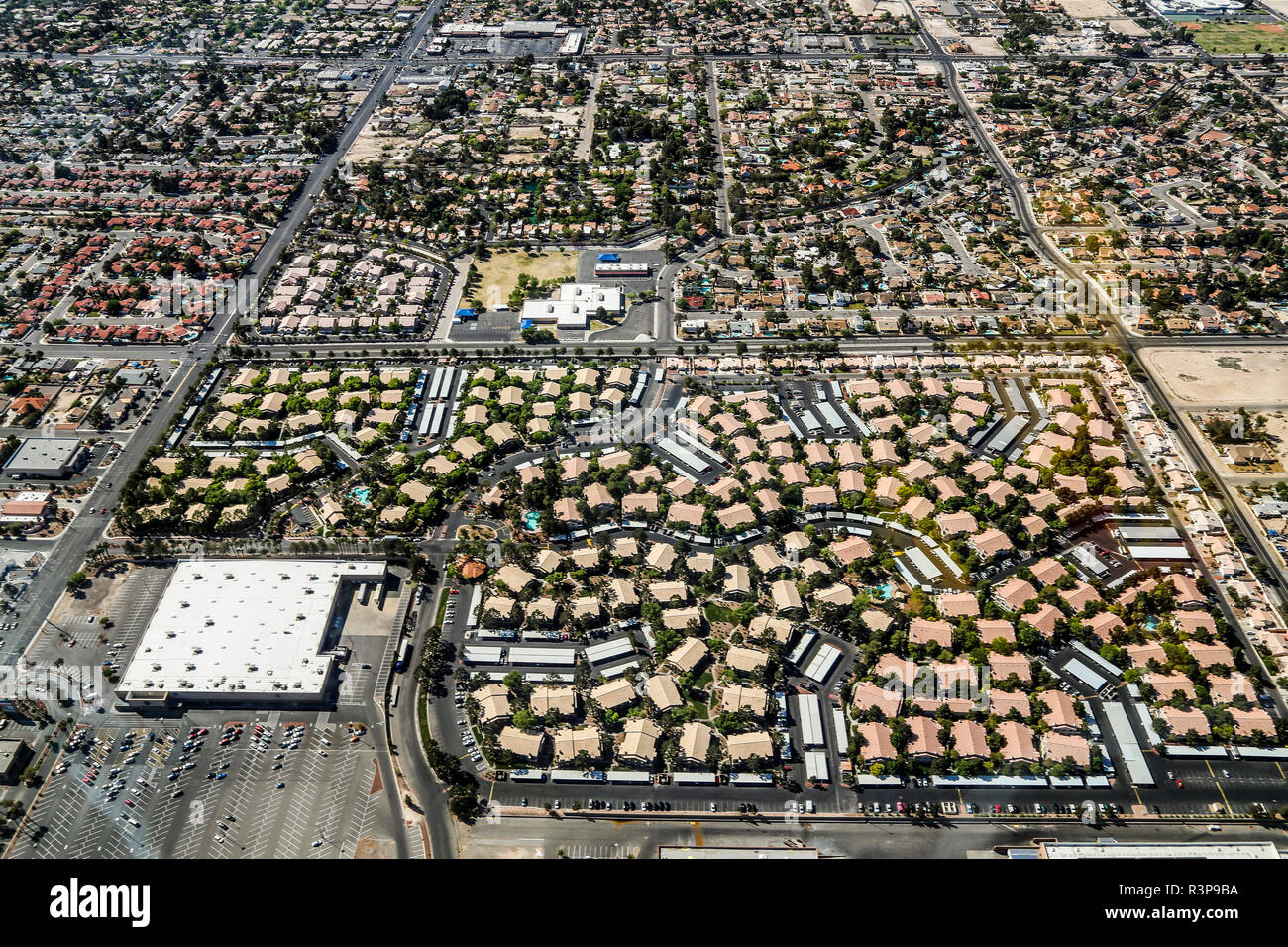 las vegas city residential area from above Stock Photo