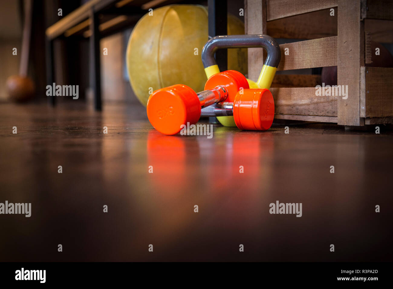 sport dumbbell kettlebell fitness medicine ball Stock Photo Alamy