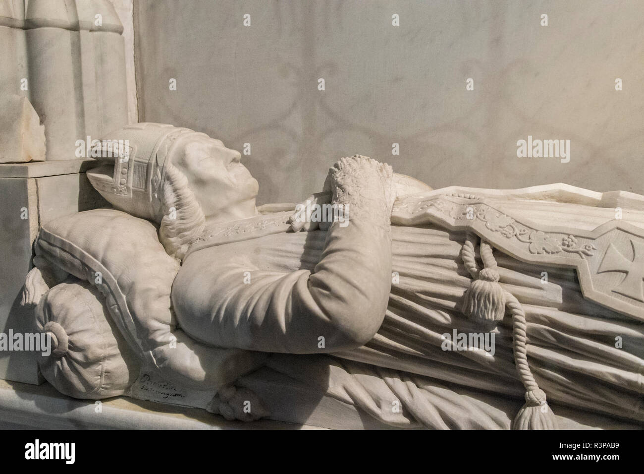 Sarcophagus of Bonaventura Bauyn, Uzes Cathedral, Uzes, Provence, France Stock Photo