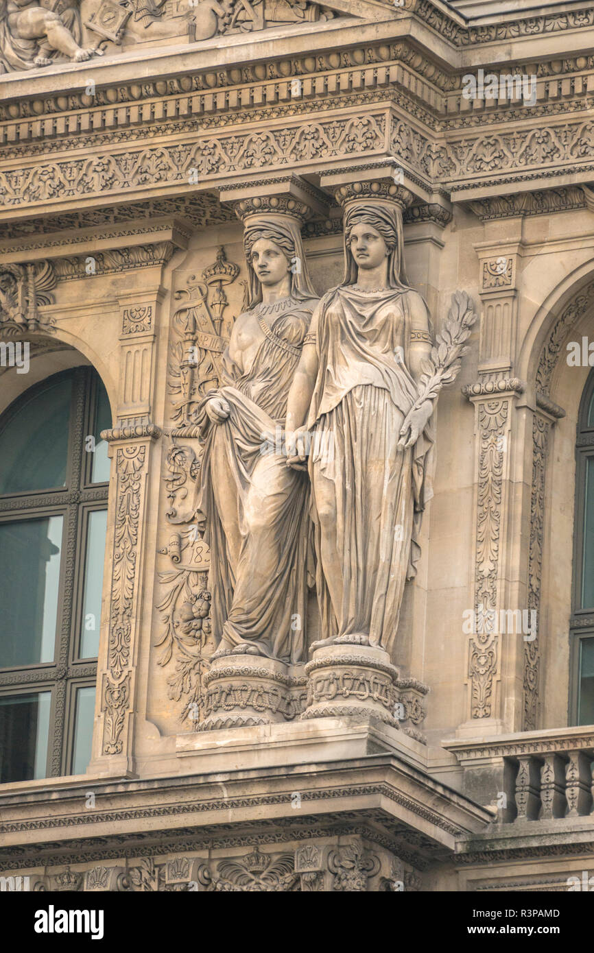 Exterior sculpture, Louvre, Paris, France Stock Photo Alamy