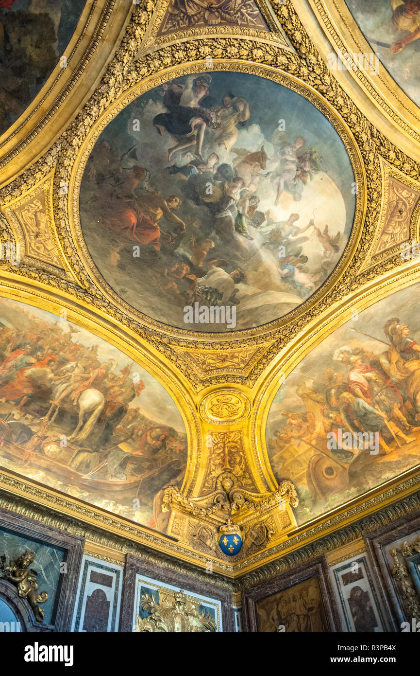 Ceiling Art Diana Room Palace Of Versailles France Stock