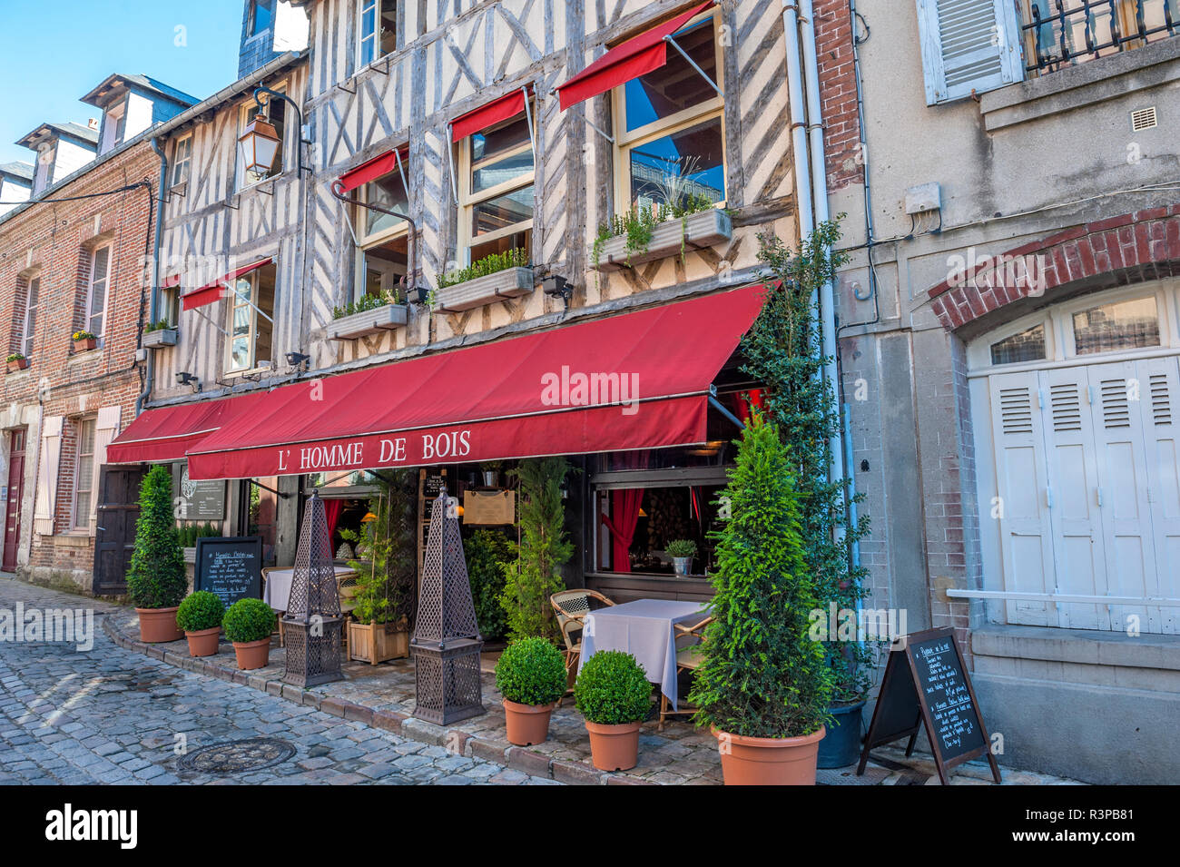 Restaurant, Honfleur, Normandy, France Stock Photo Alamy