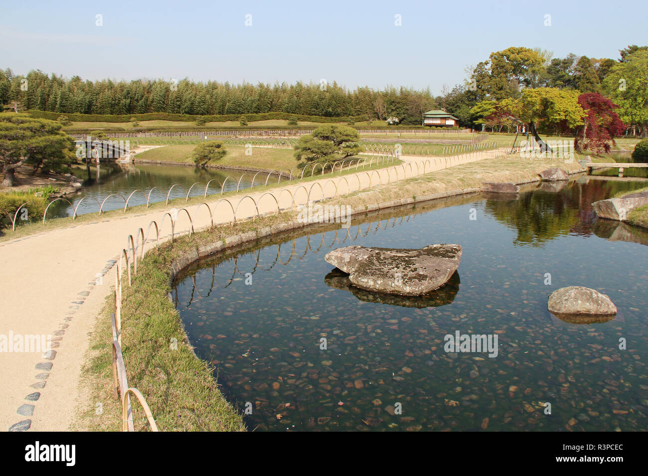 The Koraku-en garden in Okayama (Japan). Stock Photo