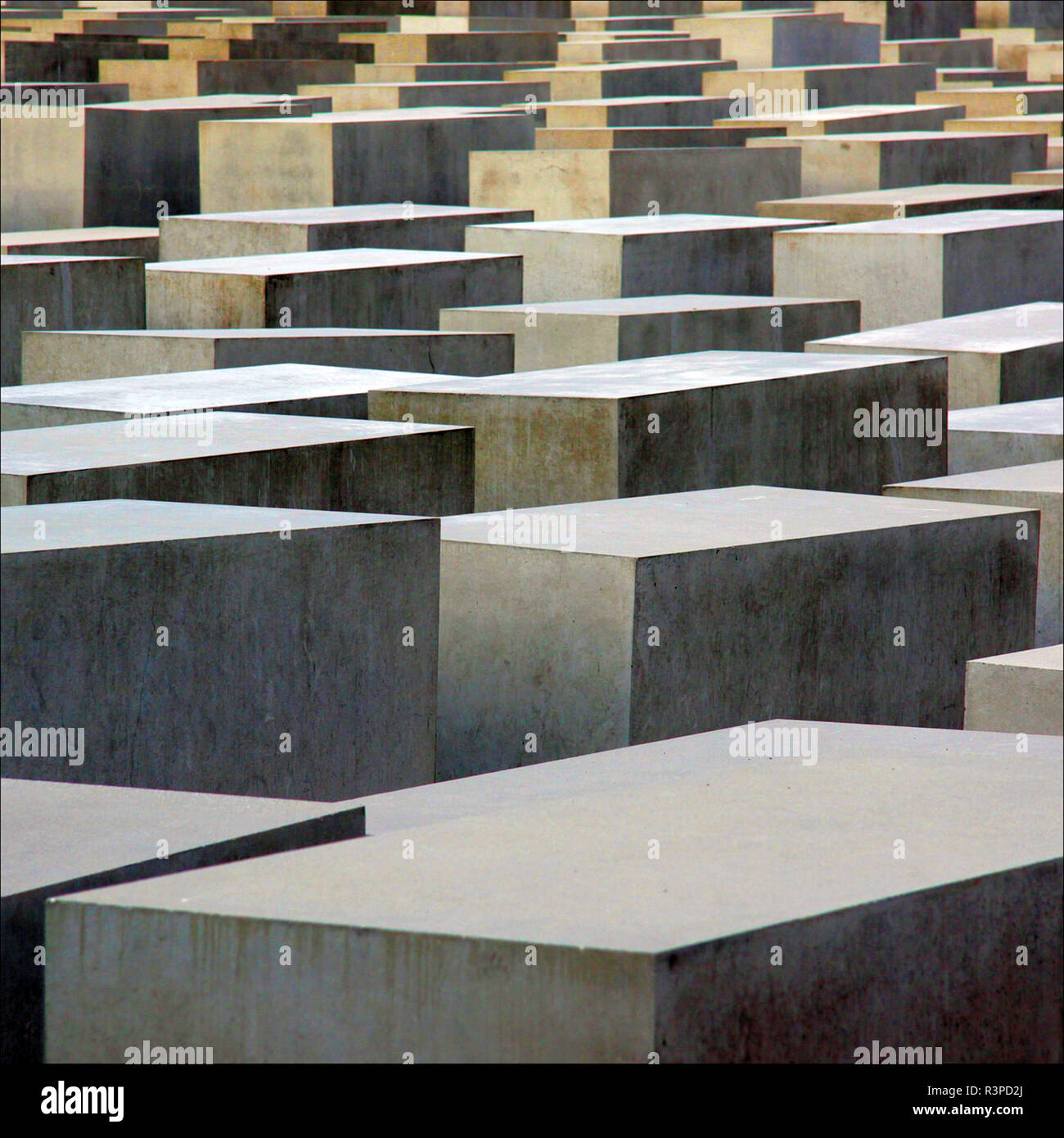 Berlin, Germany. Holocaust Memorial, Memorial to the Murdered Jews of Europe designed by Peter Eisenman near Tiergarten in Mitte (Editorial Use Only) Stock Photo
