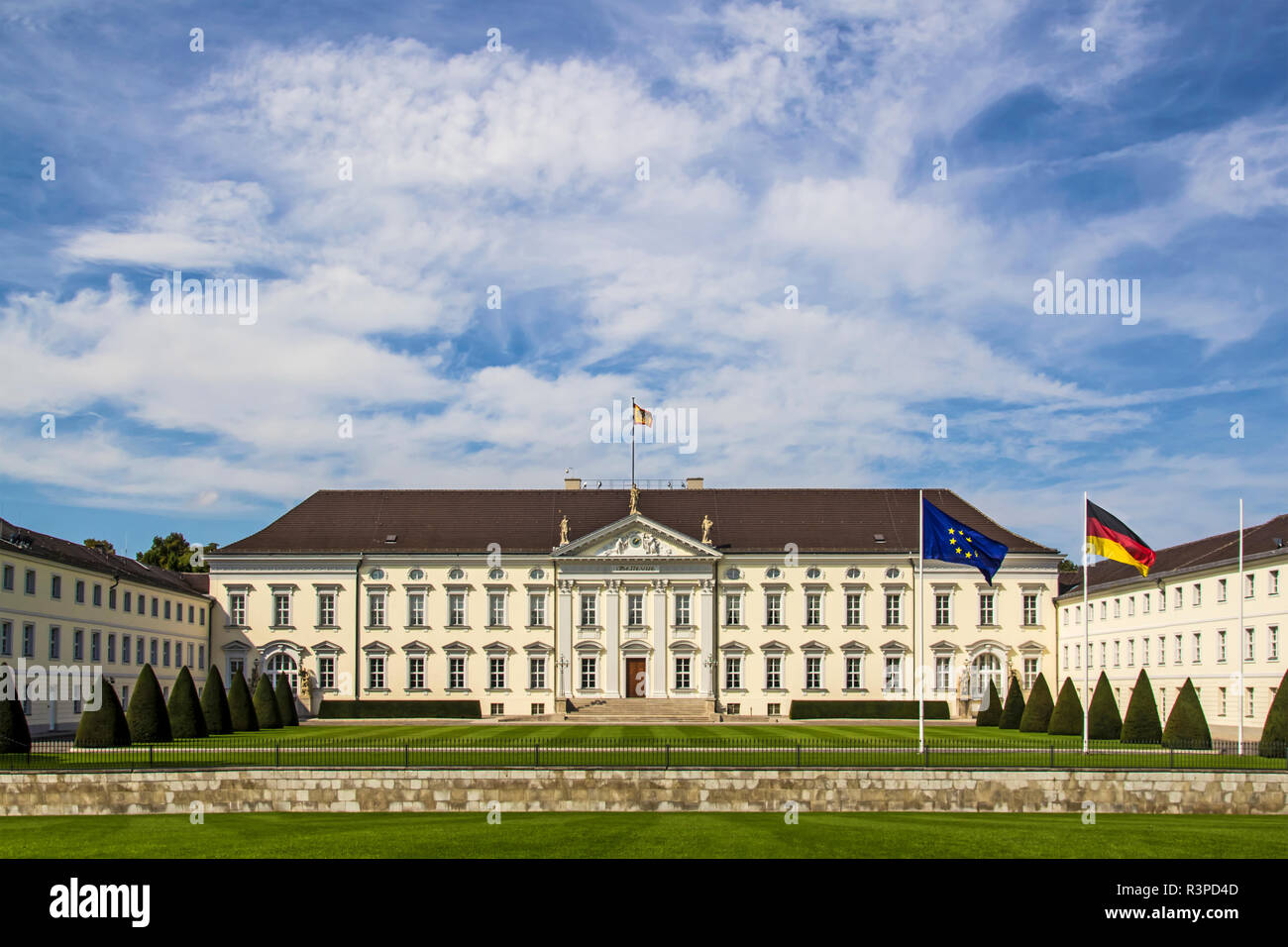 Berlin, Germany. Facade of Bellevue Palace, the traditional residence and offices of the President of the Federal Republic of Germany Stock Photo