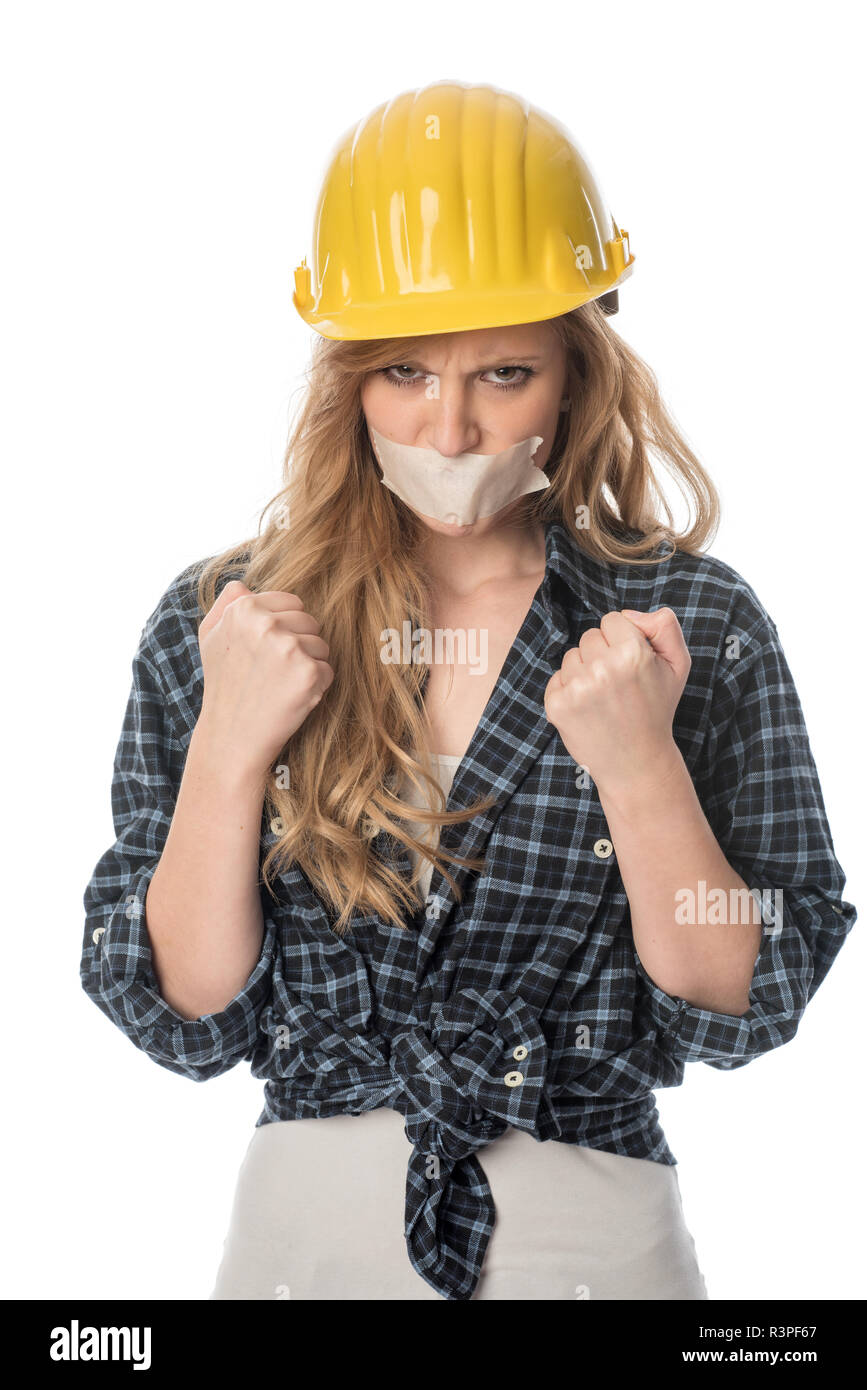 female artisans clenches his fists Stock Photo