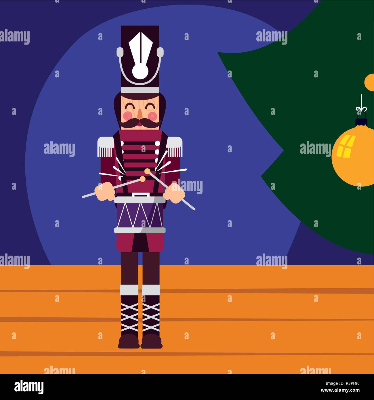 Christmas nutcracker icon over colorful background, vector illustration Stock Vector