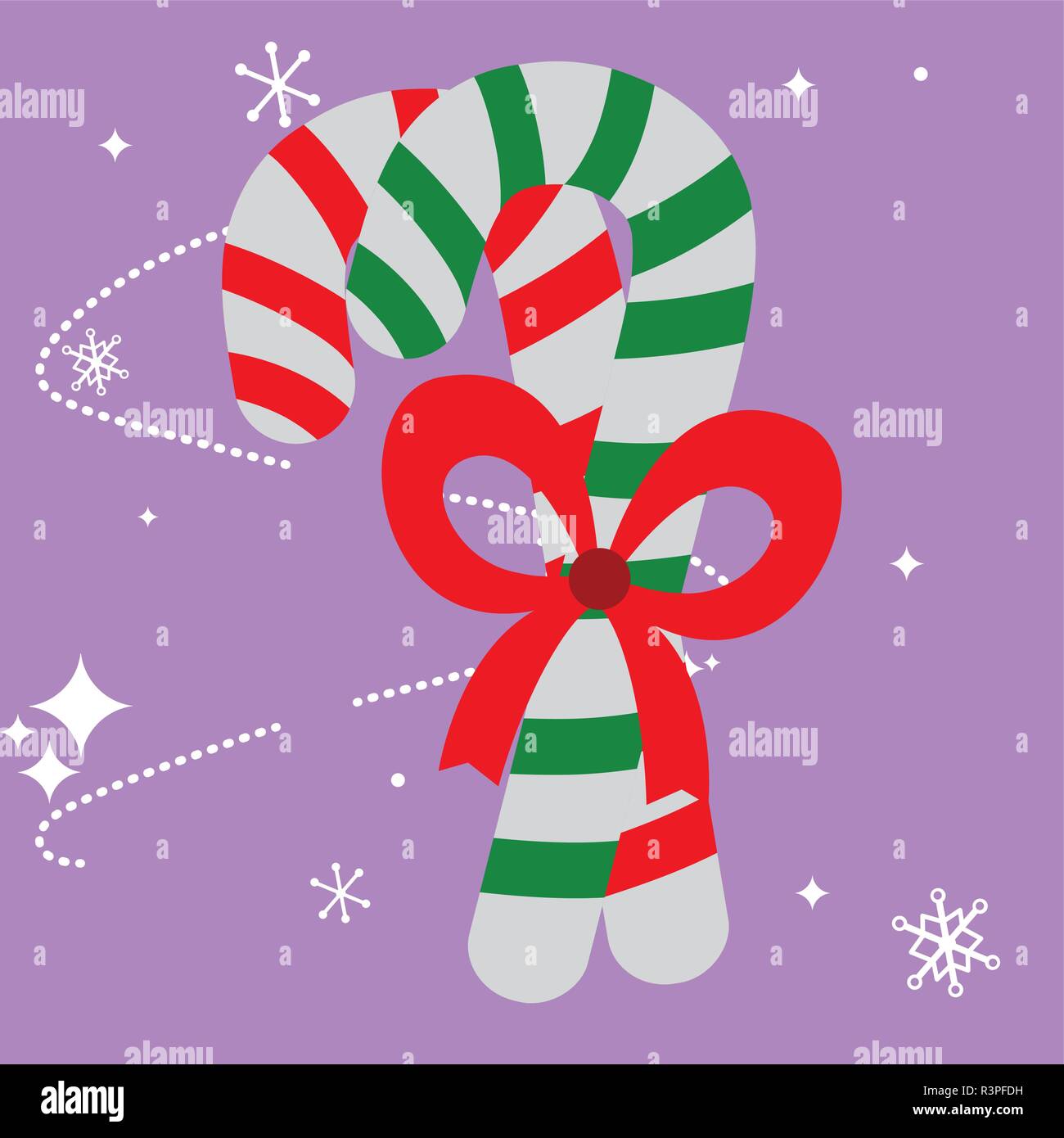 candy cane over purple background, vector illustration Stock Vector