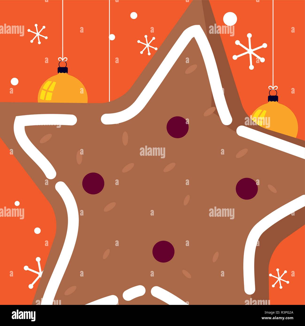 star cookie icon over orange background, vector illustration Stock Vector