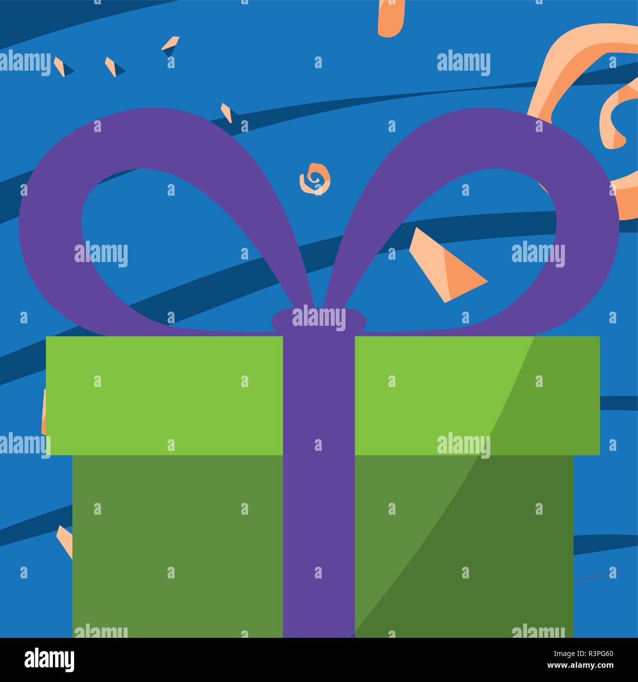 gift box over blue background, vector illustration Stock Vector Image