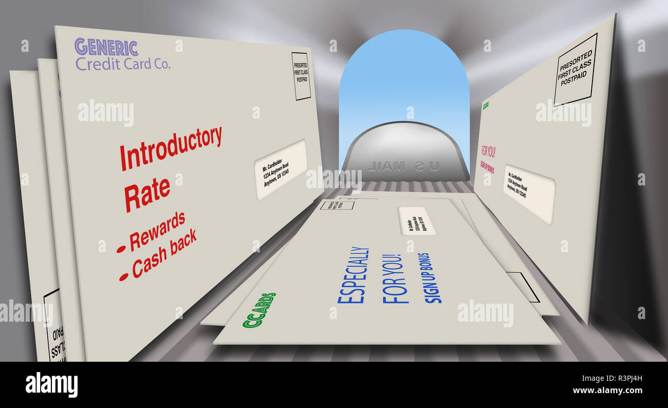 credit card offers and promotions in envelopes are seen from the credit card envelopes