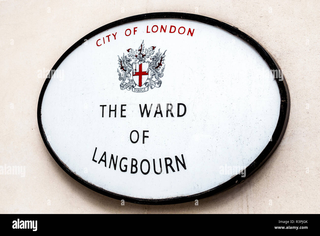 City of London England,UK financial centre center,Ward of Langbourn,ancient ward,electoral district,marker,plaque,UK GB English Europe,UK180827054 Stock Photo