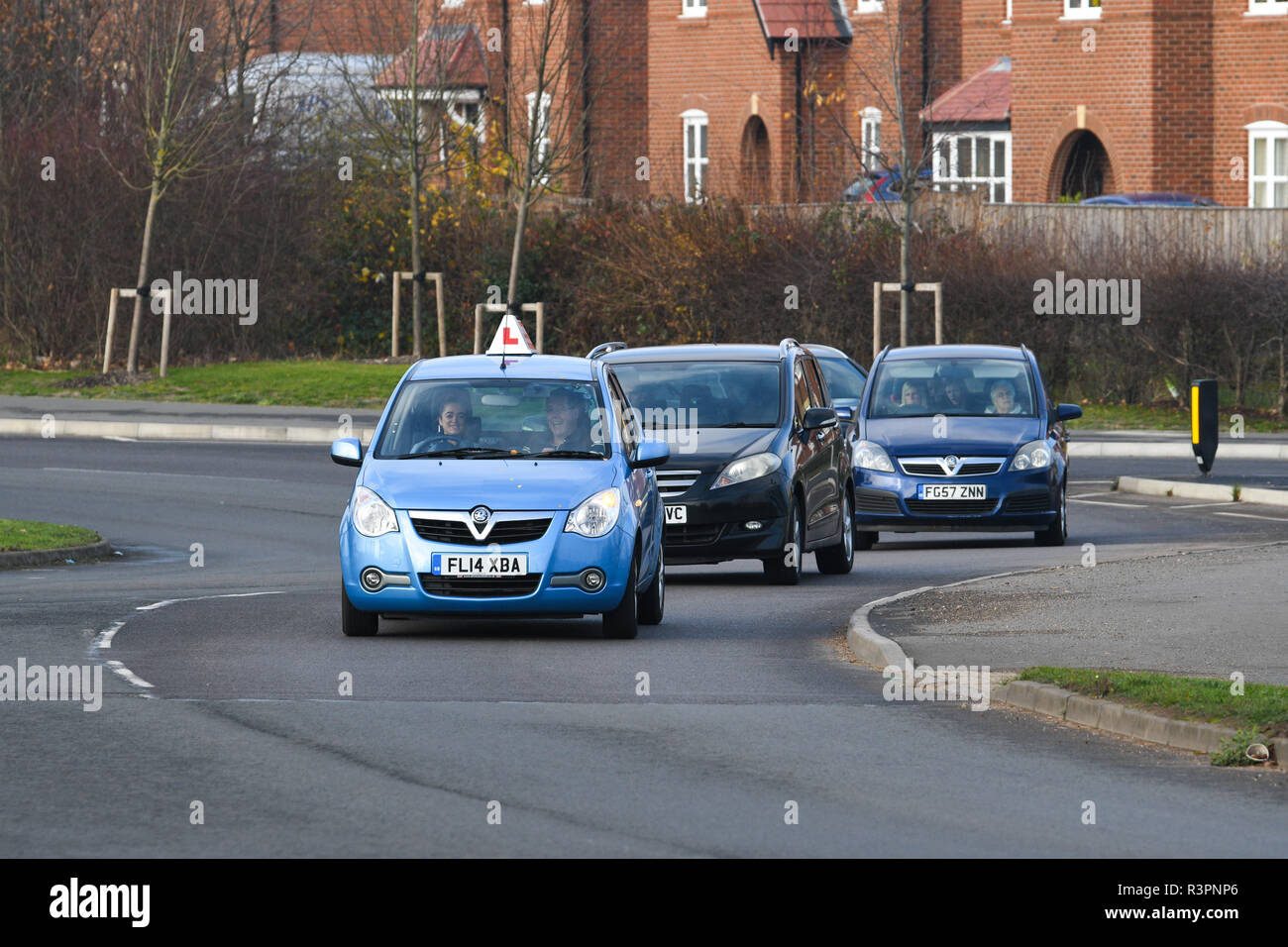 woman having a driving lesson Stock Photo
