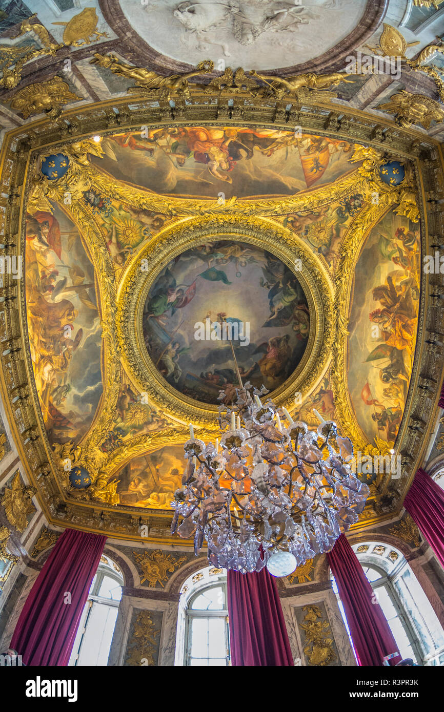 Ceiling Art War Room Palace Of Versailles France Stock