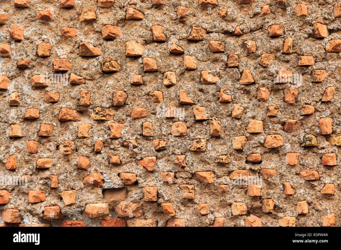 Central Italy, Lazio, Tivoli. Abstract of Pecile stone wall. Stock Photo