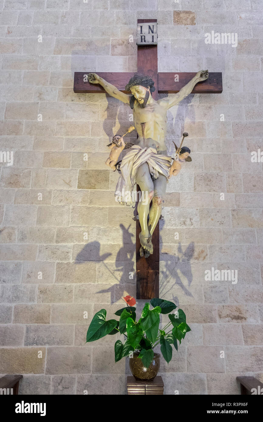 Jesus on the cross, Basilica of Saint Nicholas, Bari, Italy Stock Photo