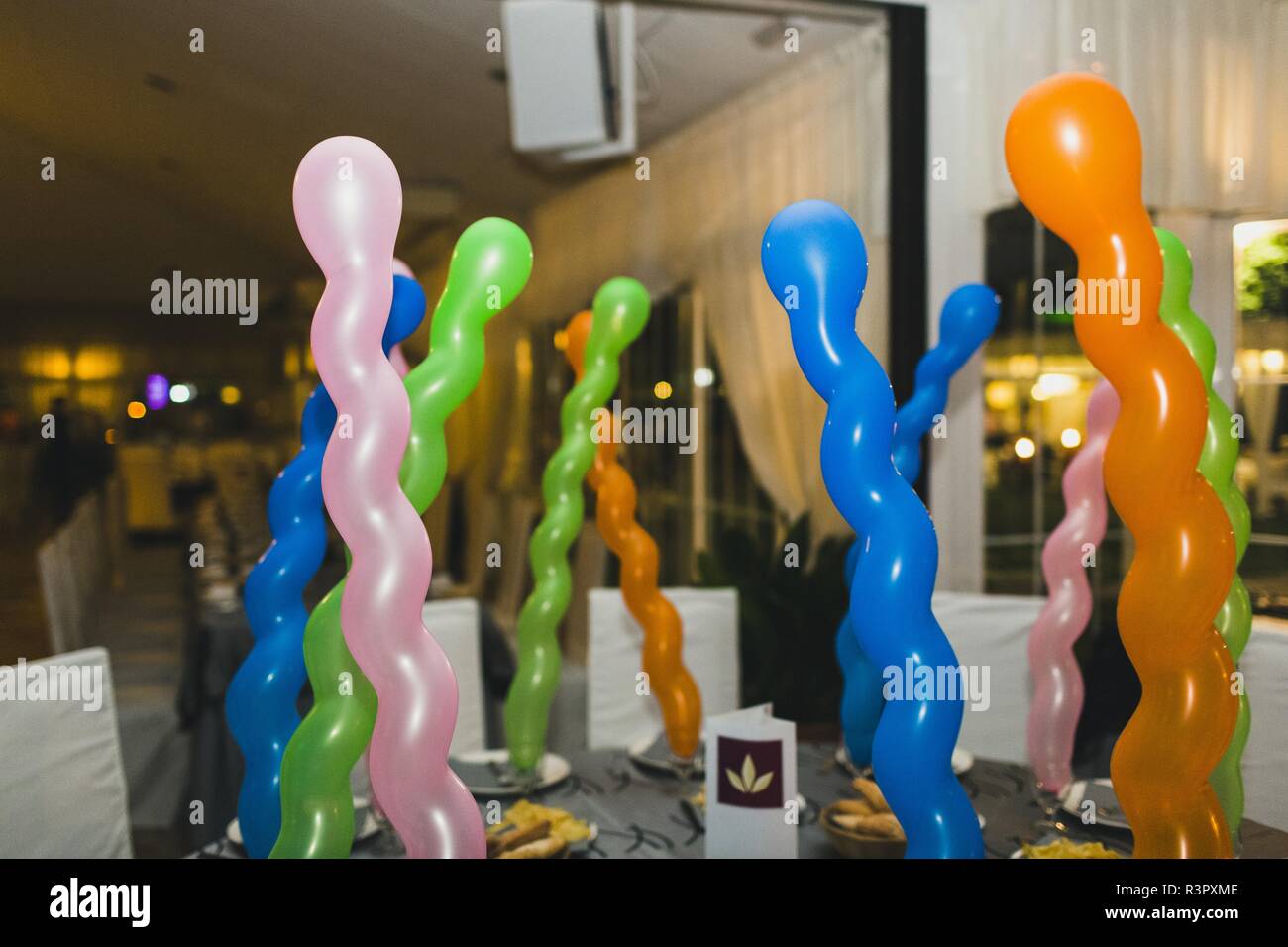 Colorful balloons decorating a wedding Stock Photo - Alamy