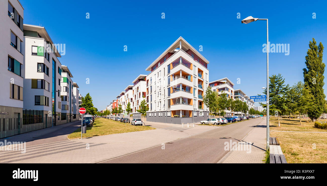 Germany, Karlsruhe, Development area City Park Stock Photo
