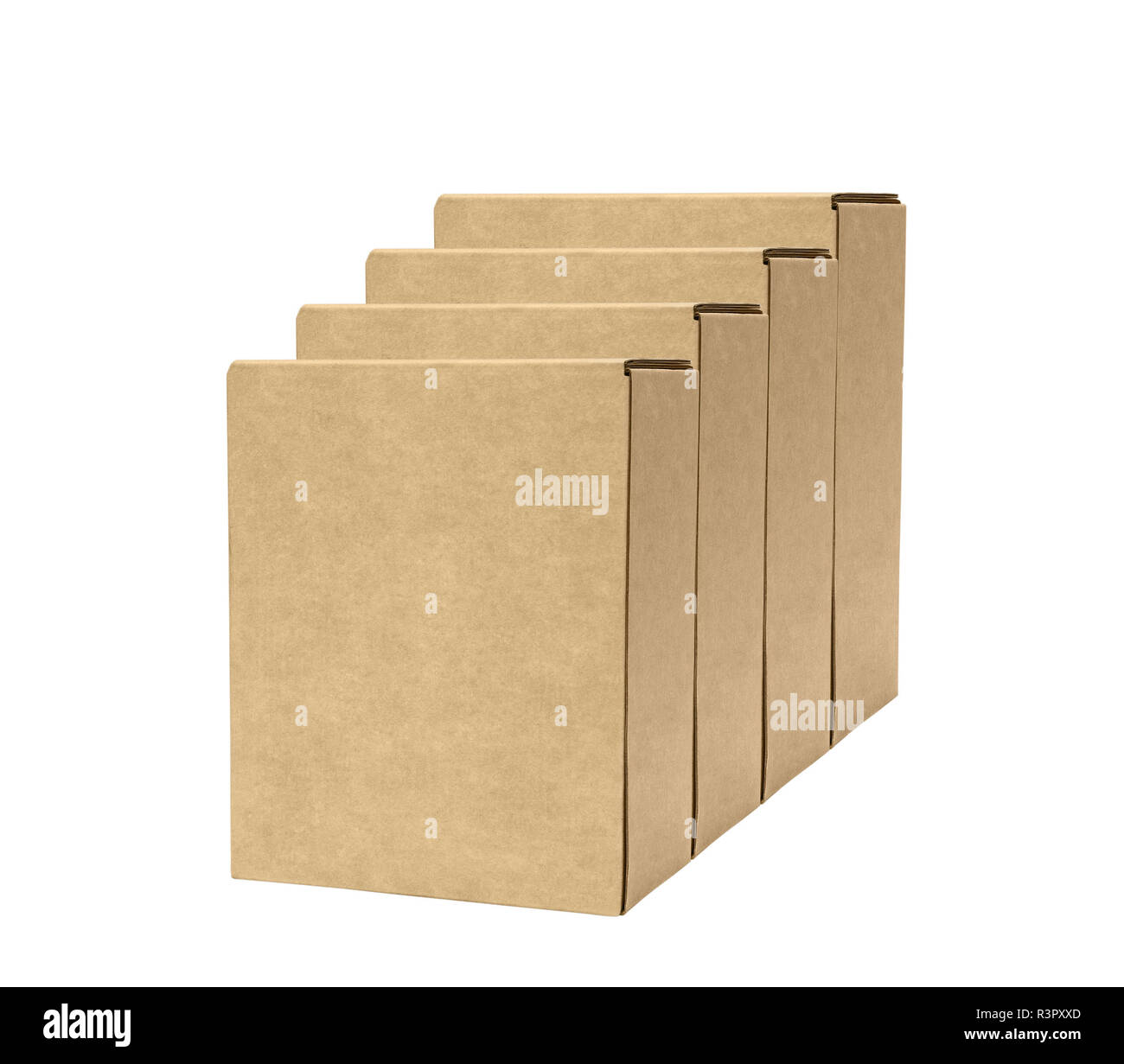 Empty cardboard boxes on white Stock Photo Alamy