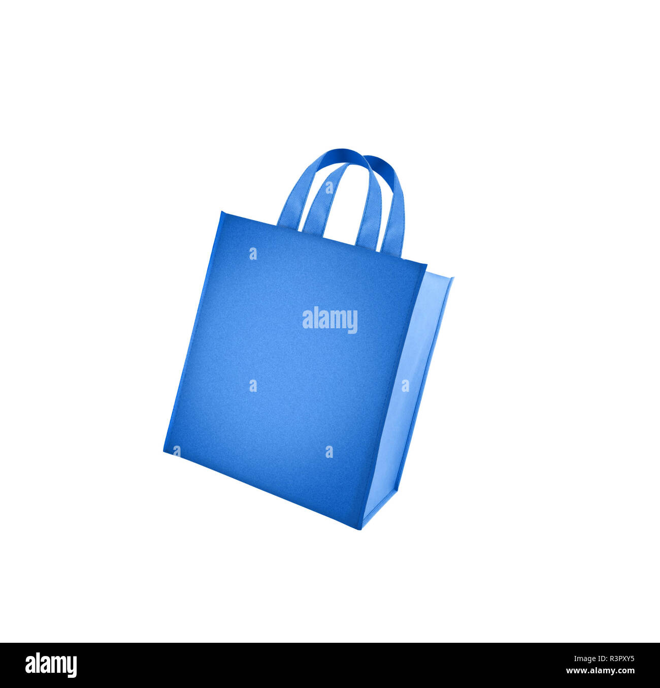 Blue shopping bag isolated on white background Stock Photo - Alamy