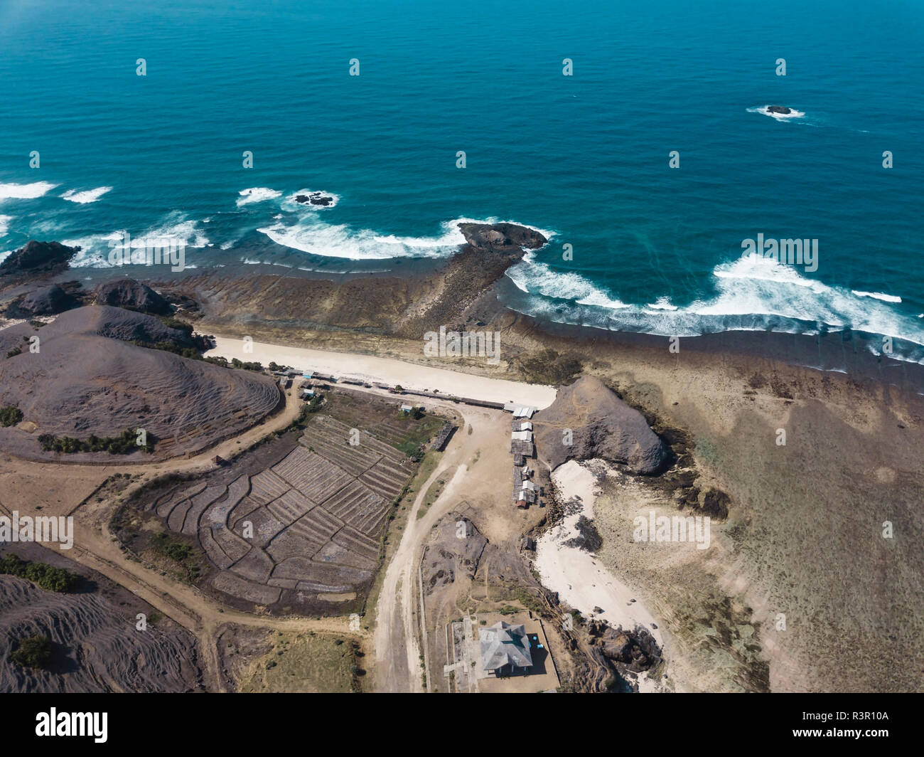 Indonesia, Aerial view of Lombok, coast Stock Photo