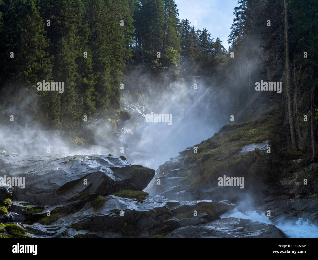 Krimmler Falls, Hohe Tauern National Park, Salzburger Land, Austria, Europe Stock Photo