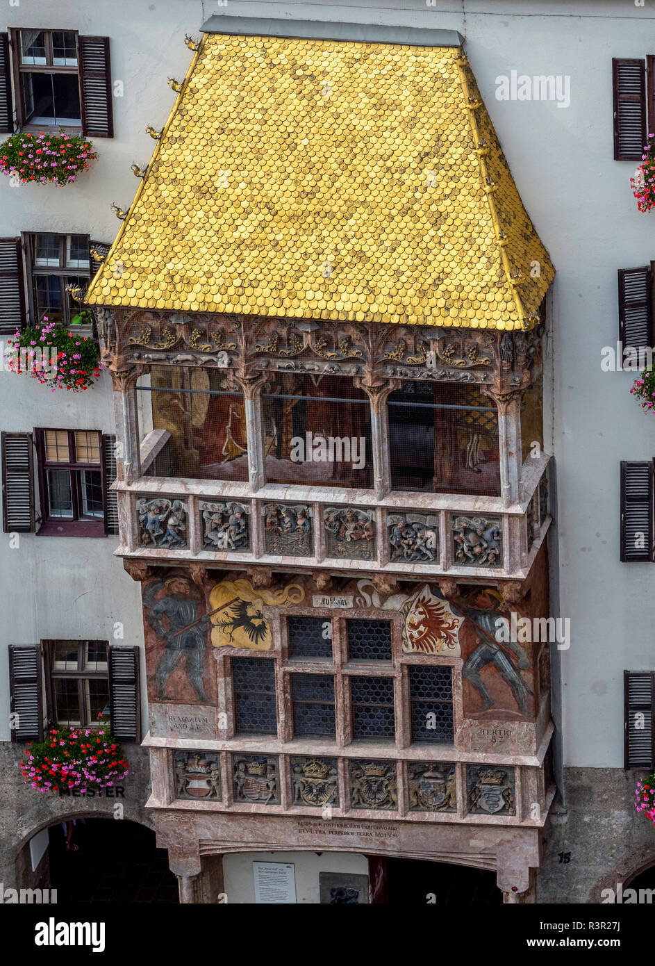 Goldenes Dachl or Golden Roof, late gothic alcove balcony, Innsbruck, Tyrol, Austria, Europe Stock Photo