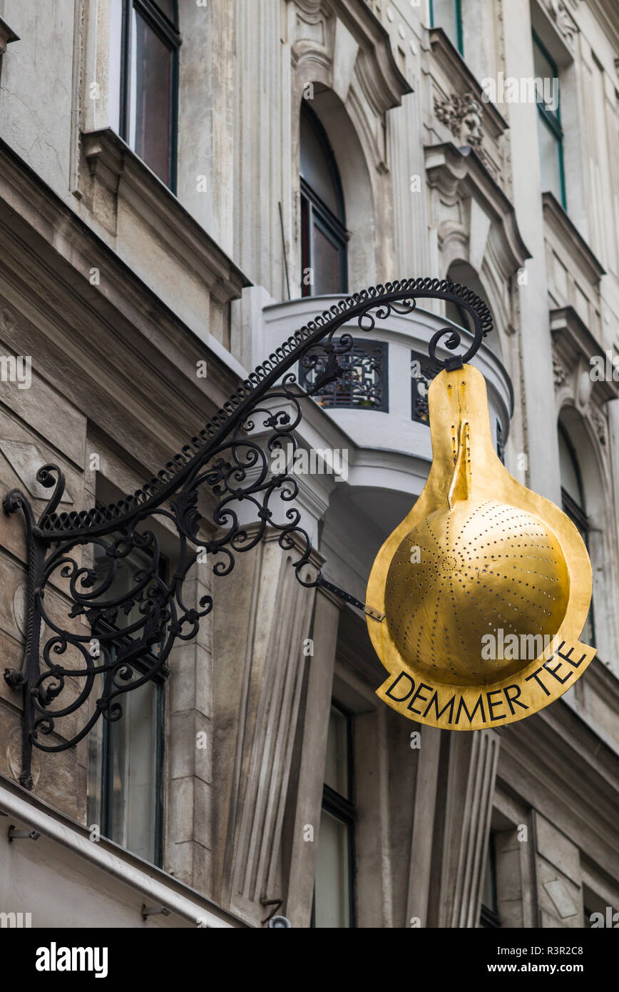 Austria, Vienna, tea shop sign Stock Photo - Alamy