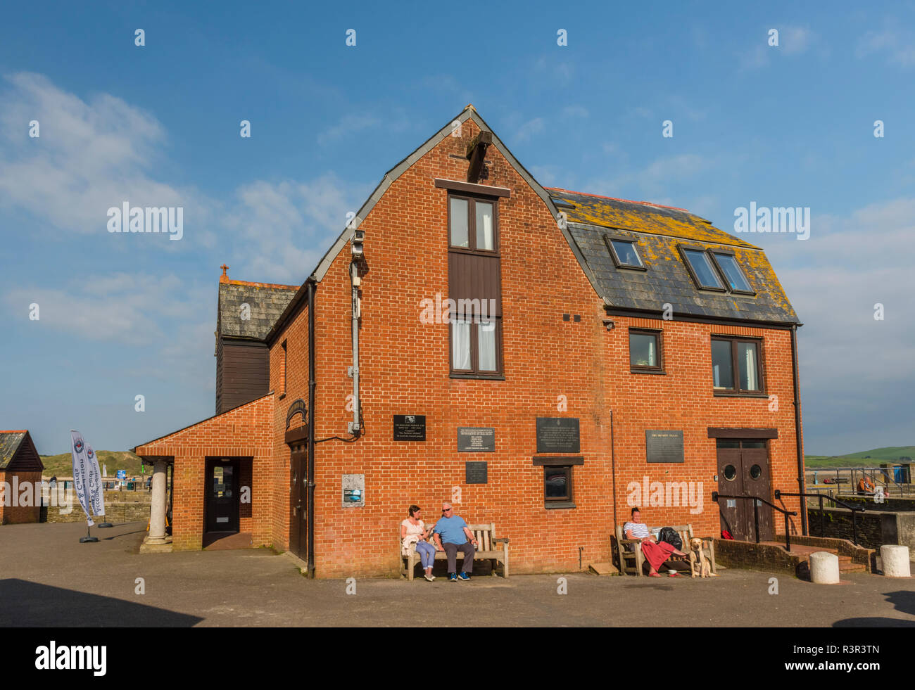 A red brick building on North Quay, Padstow, Cornwall, England Stock ...