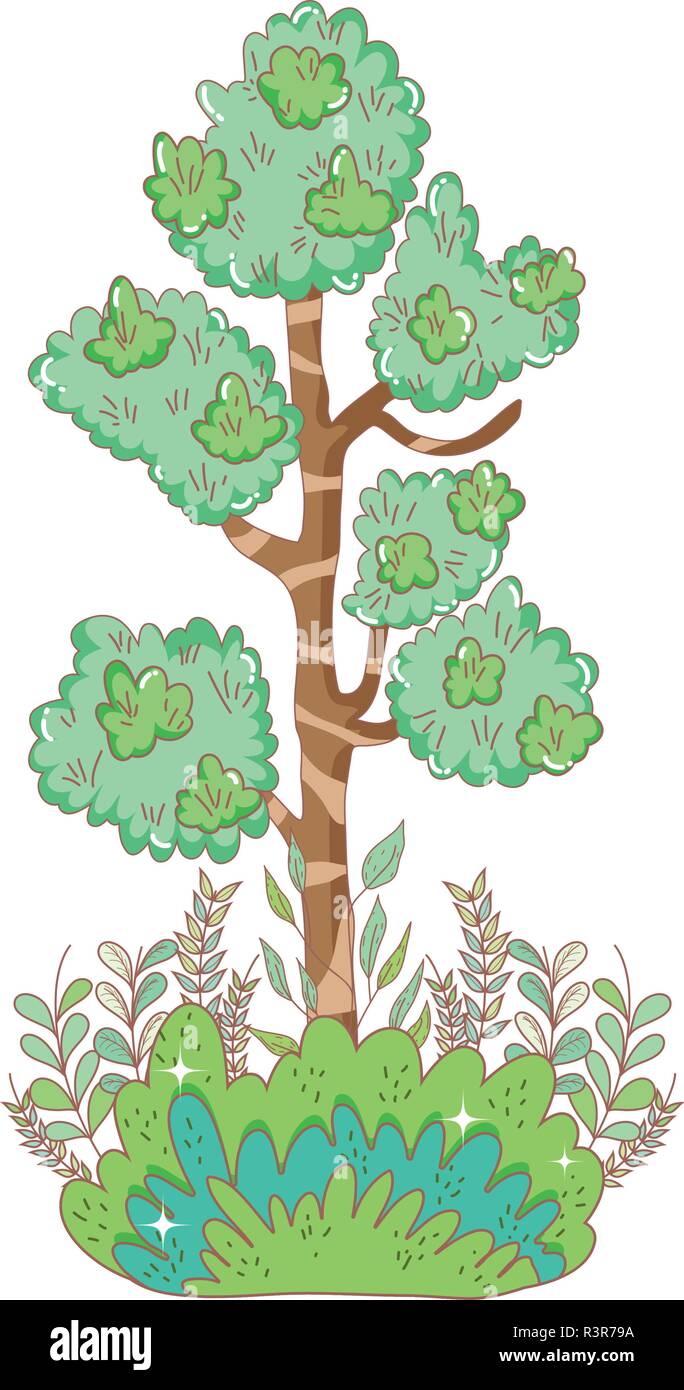 tree plant with garden vector illustration design Stock Vector Image ...