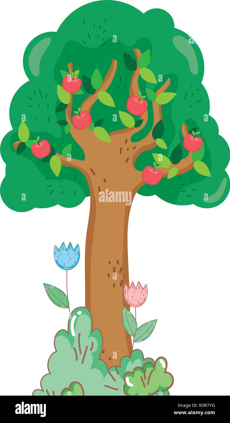 tree plant with garden vector illustration design Stock Vector Image ...