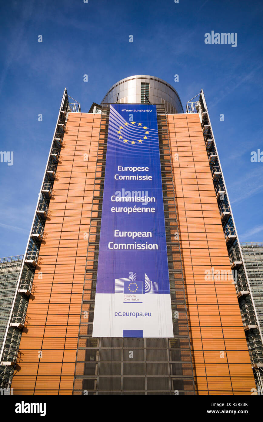Belgium, Brussels. Berlaymont Building, HQ of the EU Commission Stock Photo
