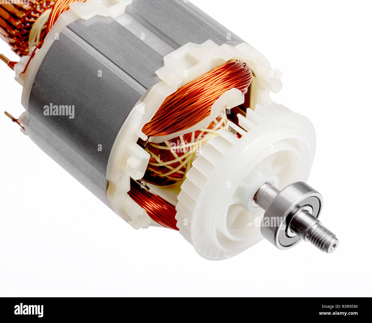Small electric motor with bearing on white background Stock Photo Alamy