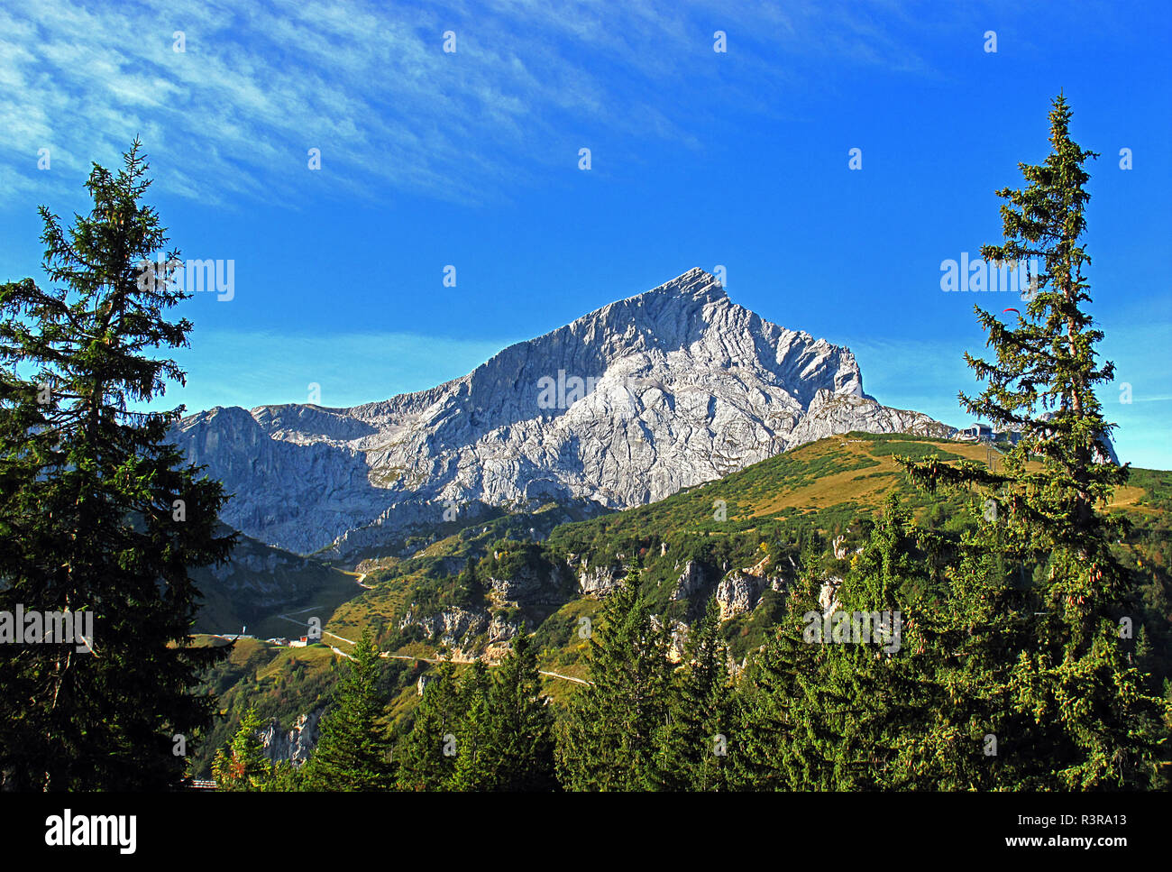Mount Alpspitze in Bavarian Alps, Germany. Alpspitze is the second ...