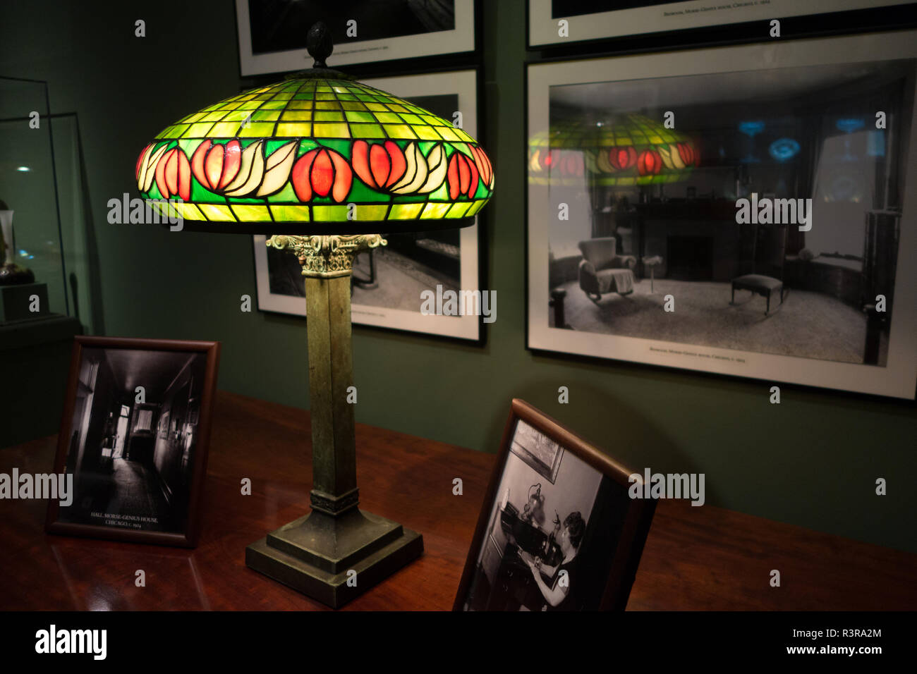 Tiffany lamps on display at the the Charles Hosmer Morse Museum, Winter