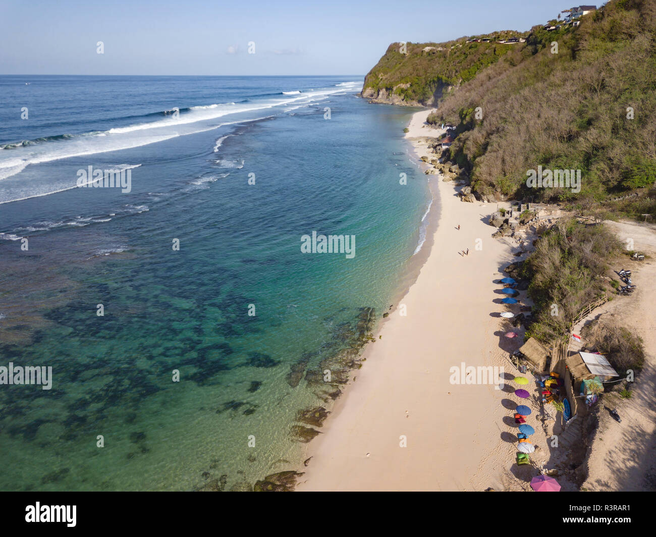 Indonesia, Bali, Aerial view of Melasti beach Stock Photo