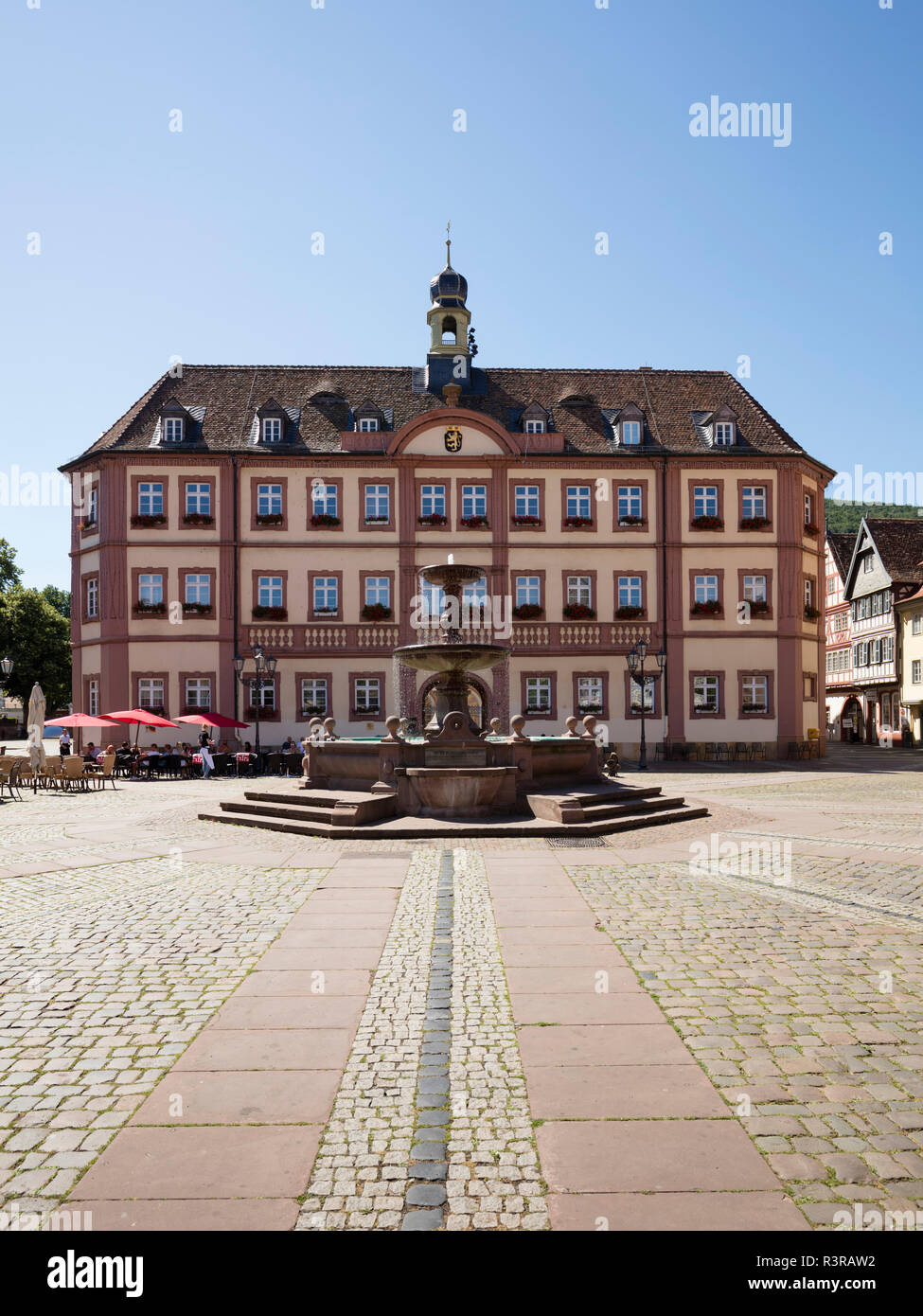 Germany, Rhineland-Palatinate, Neustadt an der Weinstrasse, Market square, town hall Stock Photo