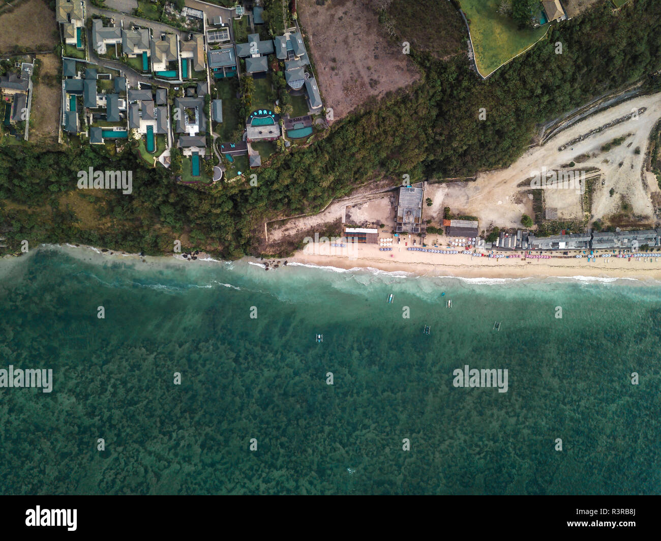 Indonesia, Bali, Aerial view of Pandawa beach Stock Photo