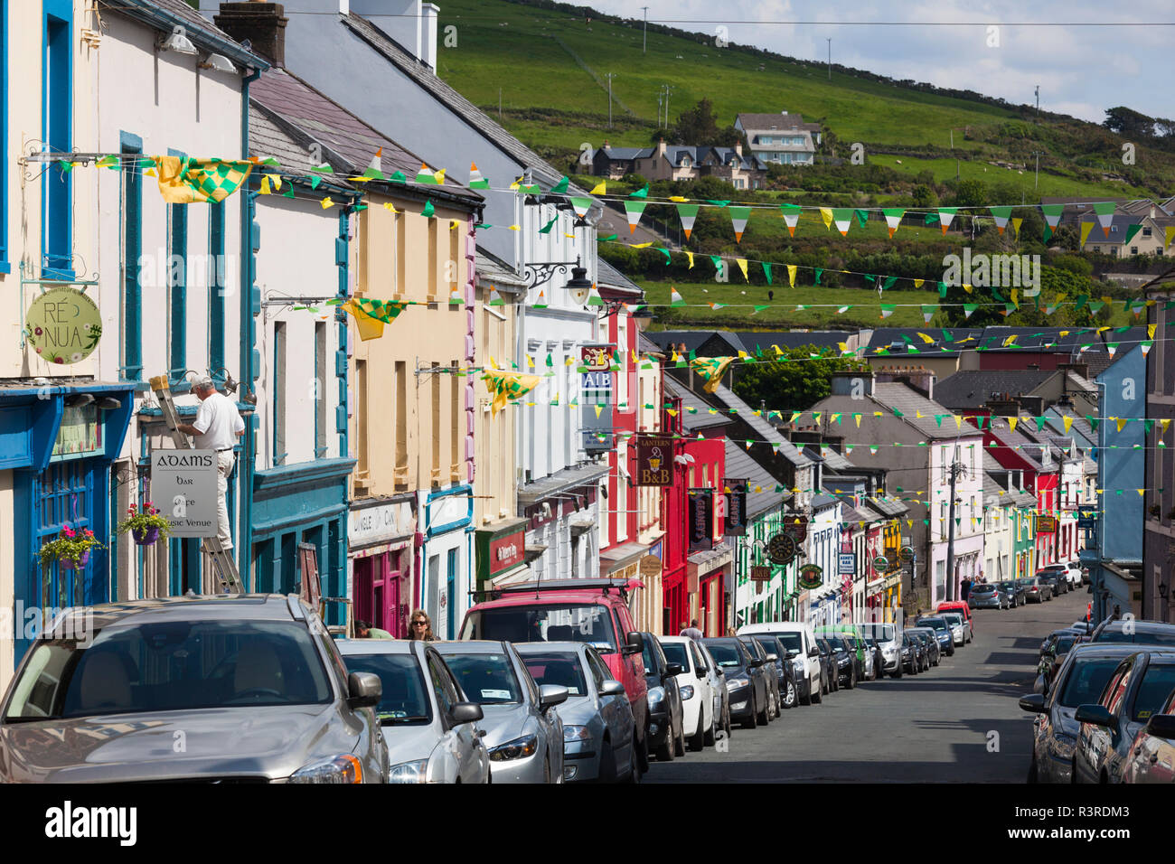 Ireland, County Kerry, Dingle Peninsula, Dingle Town, Main Street Stock