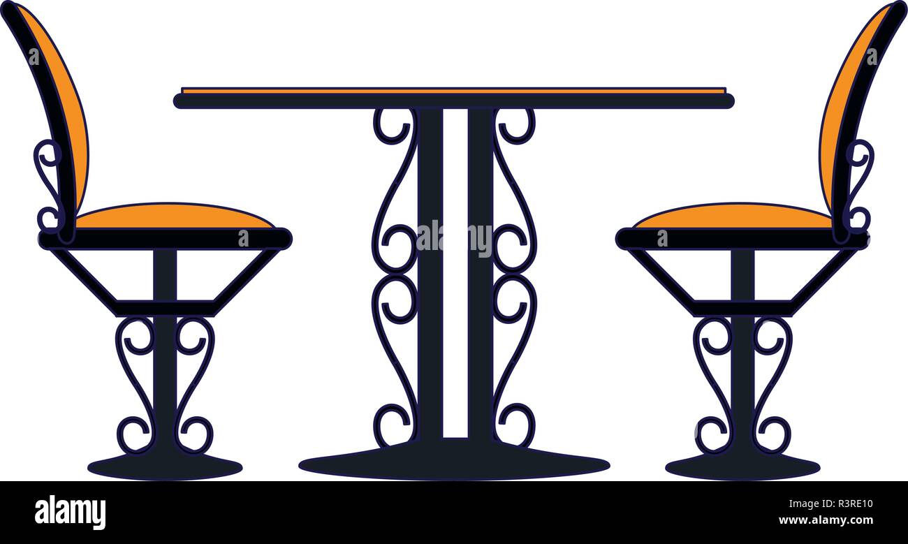 Vintage table and chairs Stock Vector Image & Art - Alamy