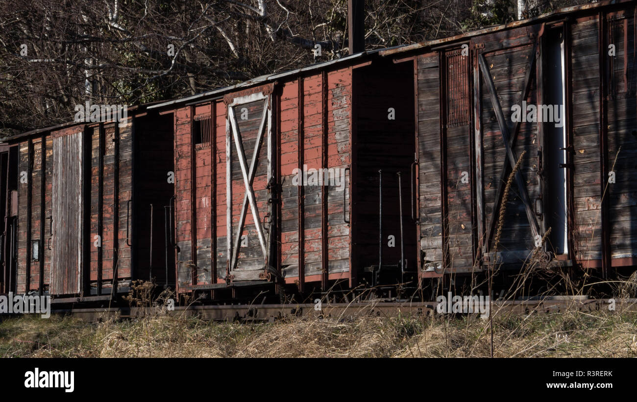 Old freight wagons Stock Photo