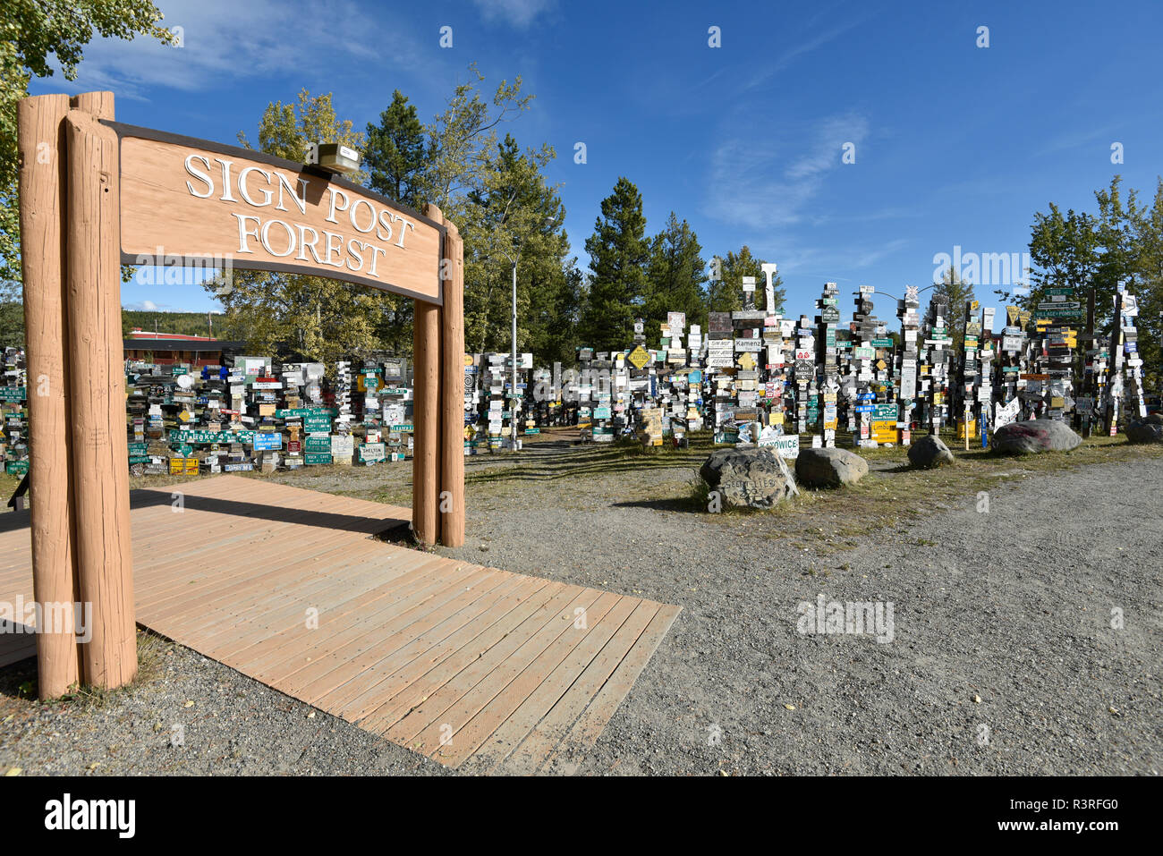 Watson Lake, Signpost Forest, Yukon, Canada Stock Photo Alamy