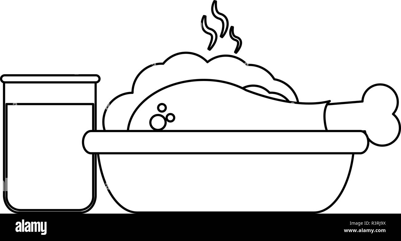 Healthy and delicious food in black and white Stock Vector Image & Art ...