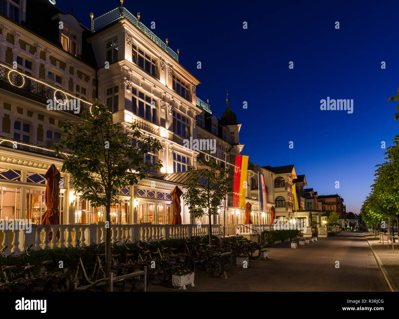 German Resort Architecture (Baederarchitektur) In The Seaside Resort Heringsdorf On The Island Of Usedom. Germany, Mecklenburg-Western Pomerania Stock Photo