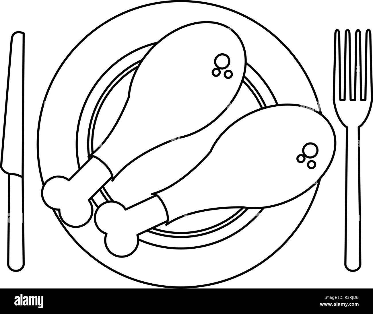 Healthy and delicious food in black and white Stock Vector Image & Art ...